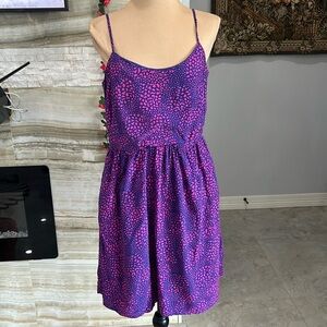 GAP Purple Animal Print Spaghetti Strap Mini Dress. Size‎ 8
